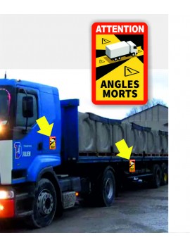 Autocollants Angle Mort Pour Poids Lourds - Lot De 6 - Conforme Réglementation 2021 - Fabriqué En France