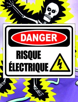 pancarte danger risque électrique avec logo élair