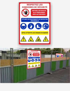 pancarte sécurité du chantier