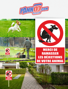 panneau affiche caca de chien interdit