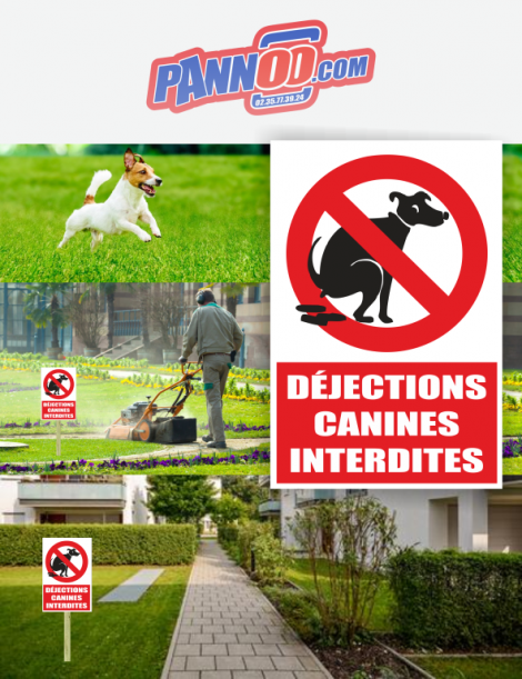 Panneau Interdiction Déjections Canines - Pieu Métal Résistant Aux Intempéries, 35x30 Cm, Pour Jardin, Parc Ou Pelouse